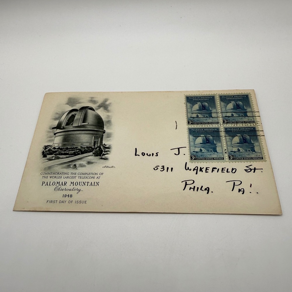 Vintage 1948 Palomar Mountain Observatory First Day of Issue Artmaster FDC Cover